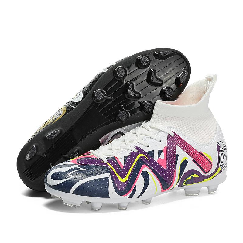 2024 весна высокие футбольные бутсы мужские шипы тренировочные кроссовки для молодых студентов искусственная трава шипы спортивная обувь мужская обувь