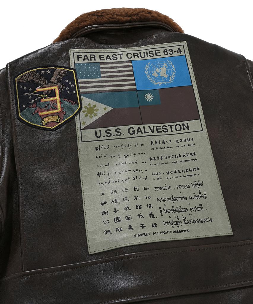 Avirex G-1 Antique Ship Leather Top Gun Blood Chit / 7834950014 Brown