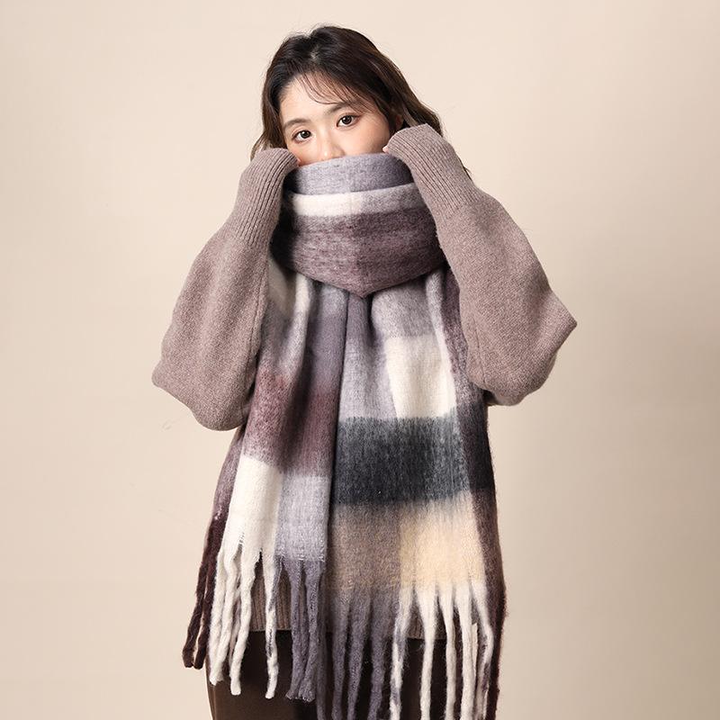 Ma Haimao Plush Scarf Women'S Winter 2024 New High End Korean Edition Versatile Warm Thick Neck Shawl