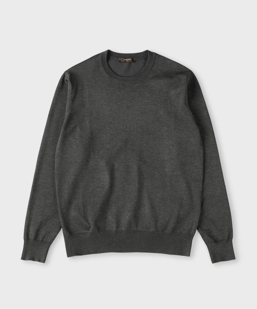 PANICALE Dark Gray Viscose Blend Round Knit (Type B)
