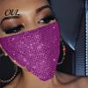 Sexy Nightclub Props Sparkly Rhinestone Face Mask, Glitter Crystal Masquerade Bling Half Exquisite Metal Art Mask Covers for Women Halloween