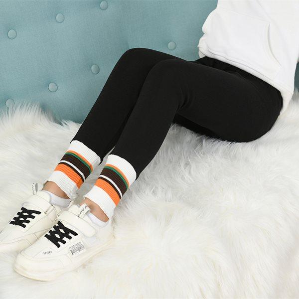 Зимние детские леггинсы на флисовой подкладке для девочек, нижние брюки, милые полосатые детские брюки-подростки с базовым слоем, термоколготки, узкие брюки, От 3 до 13 лет