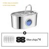 2.2L Cat Automatic Drinking Water Dispenser Smart Dogs Fountain Pet Auto Feeder With Visible Window Stainless Steel Water Bowl