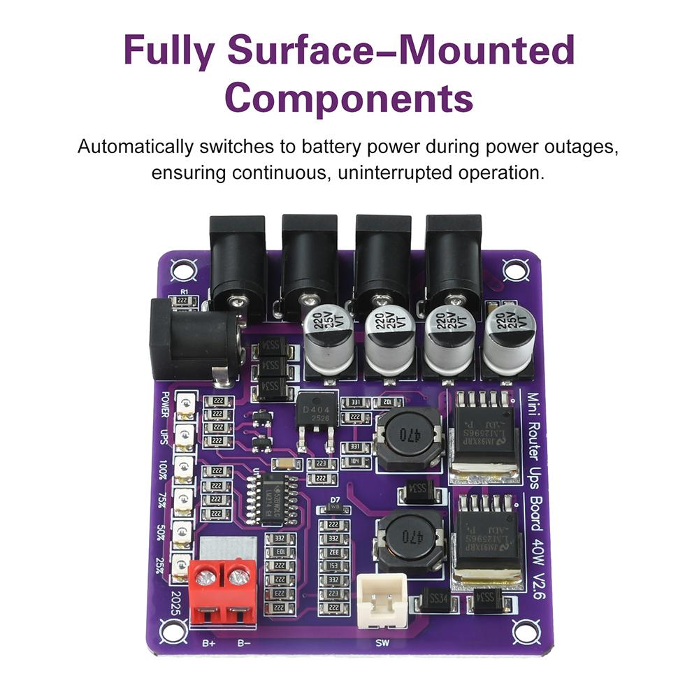 UPS Router Uninterruptible Power Supply Board 40W Battery Charging Board 12.6V Power Module For Continuous Power Supply