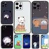 Мультяшный Милый Чехол BuBu D-DuDu для Apple iPhone 15,14,13,12,11,Pro,X,XS,Max,XR,Plus,Mini Мягкий Черный Чехол