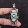 Evil Eye Amazonite Pendant Copper Wire Wrapped Pendant Evil Eye Jewelry Rainbow Moonstone Gemstone Pendant Handmade Copper Jewelry For Gift
