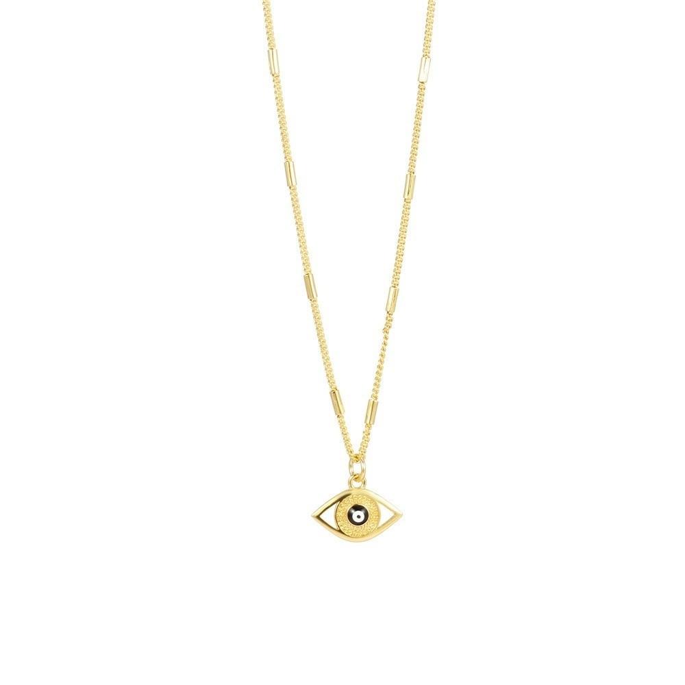 Vintage Devil's Eye Necklace Copper Gold Plated Eyeball Neck Chain Demon Eye Necklace  Party Favors