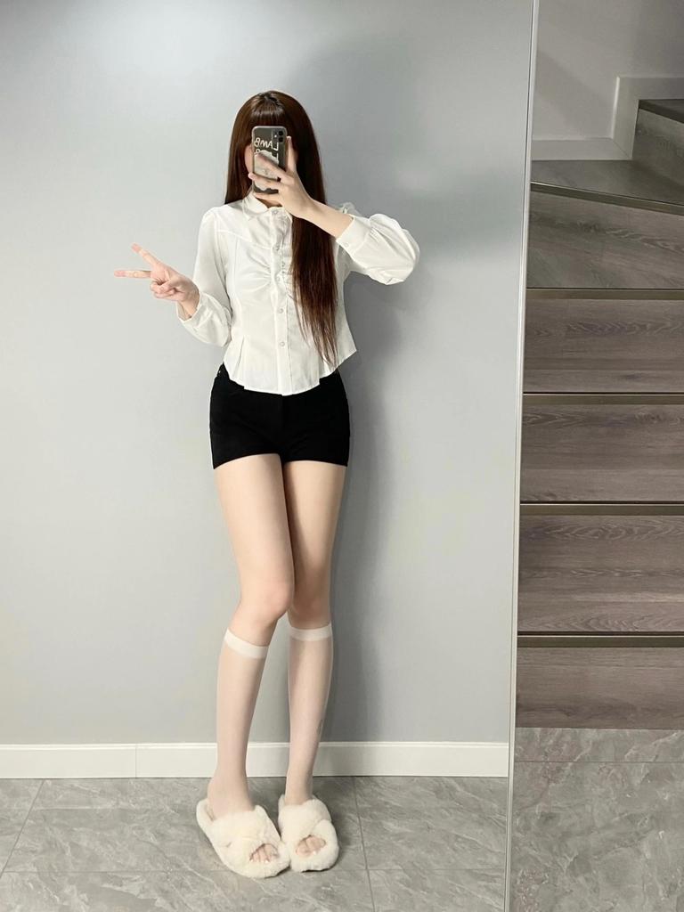 Белая укороченная рубашка женская корейский стиль универсальный повседневный дизайн рубашки и блузки Jk женская мода тонкий офисная блузка на пуговицах