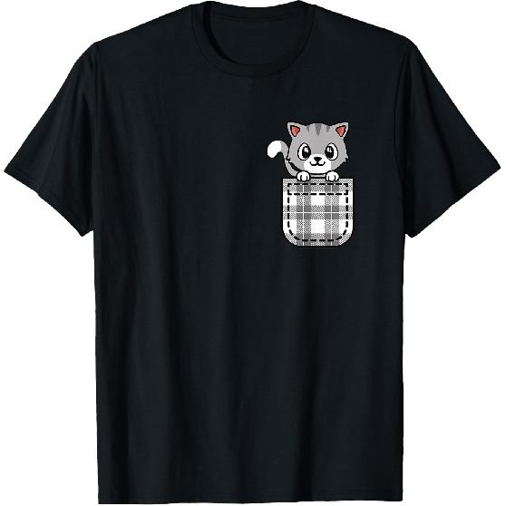 Funny Cat Pocket Kitten Lover Men Women Kids T-Shirt