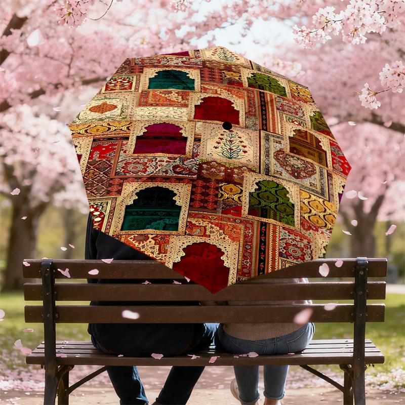1PC Arches OrientalAutomatic Open/Close Umbrella with Windproof, 8-Rib Sturdy Canopy, Durable Ribs, Fashionable Design1312A