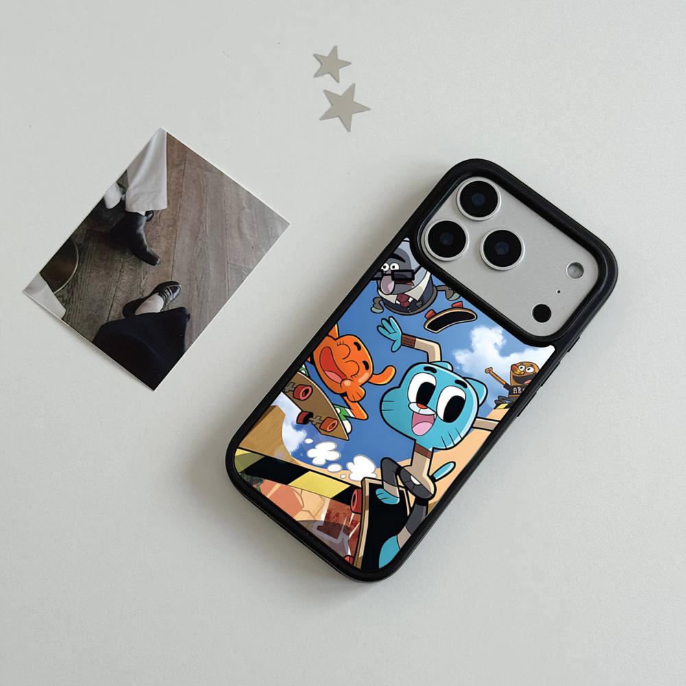 A-Потрясающий W-Мир Жвачный Чехол Для Телефона Для IPhone 17 Air 16 15 14 Plus 13 12 11 Pro Max Двухцветный Жесткий ПК Модный Защитный Чехол