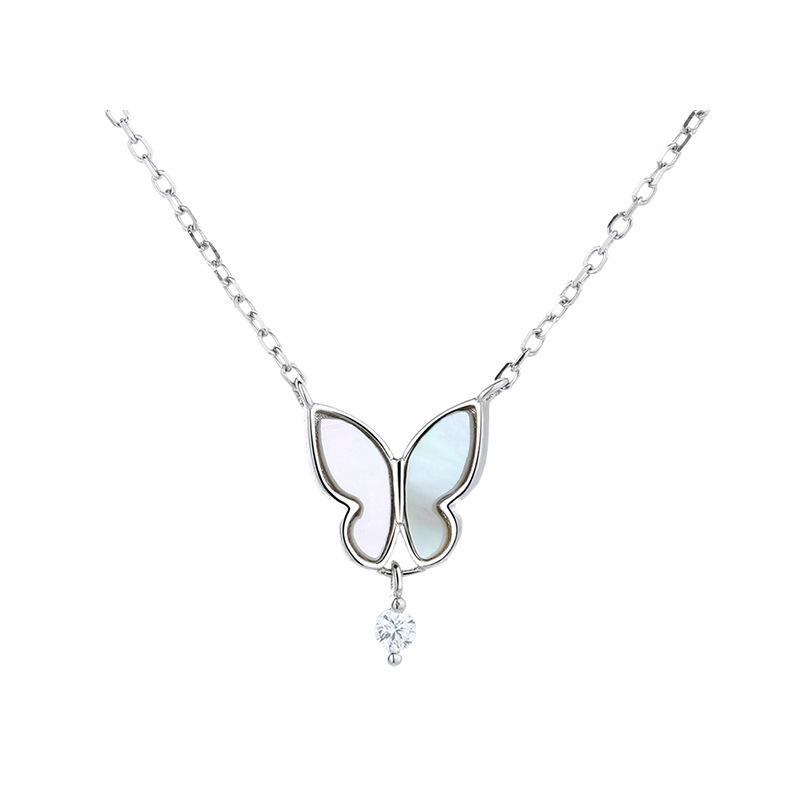 Butterfly Necklace Women'S Collarbone Chain Niche Design Light Luxury Year-Old High-End Pendant Premium Durable