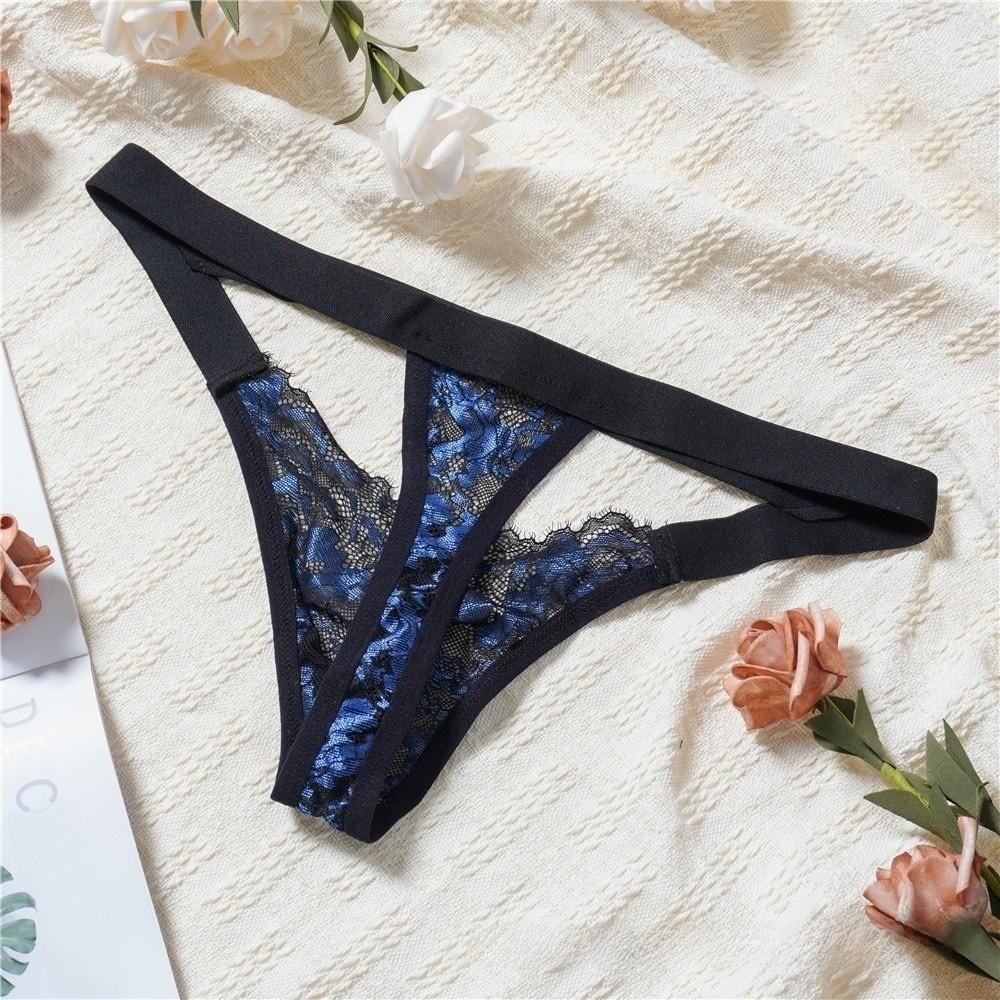 Low Waist Men's Lace Thong Transparent T-back Briefs Men Breathable Mesh Sheer Panties  Role Play