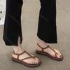 Модные женские сандалии Comemore на плоской подошве с перемычкой между пальцами, повседневные летние, новая мода, с перекрестными ремешками, на мягкой подошве, пляжная обувь, однотонные римские сандалии