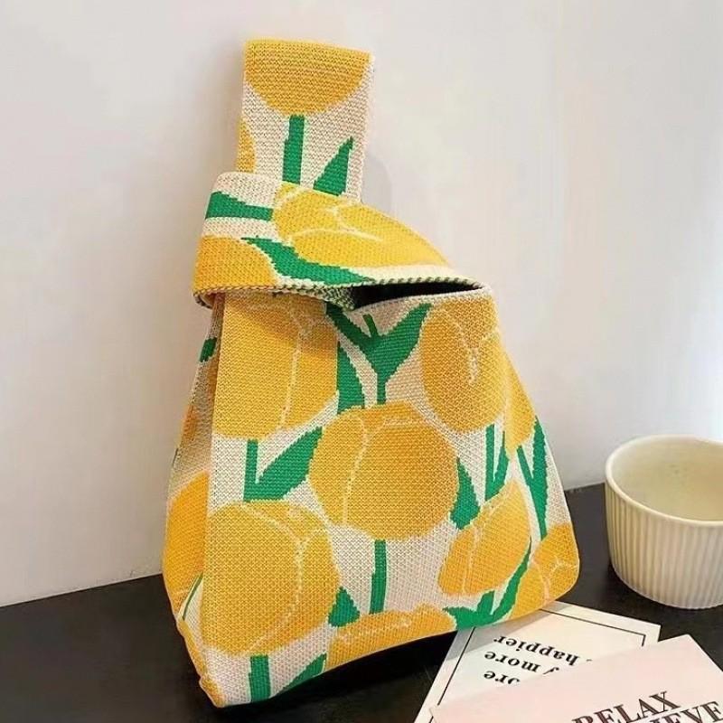 Женская толстая вязаная плетеная сумка-тоут - Подарочная и сувенирная сумочка