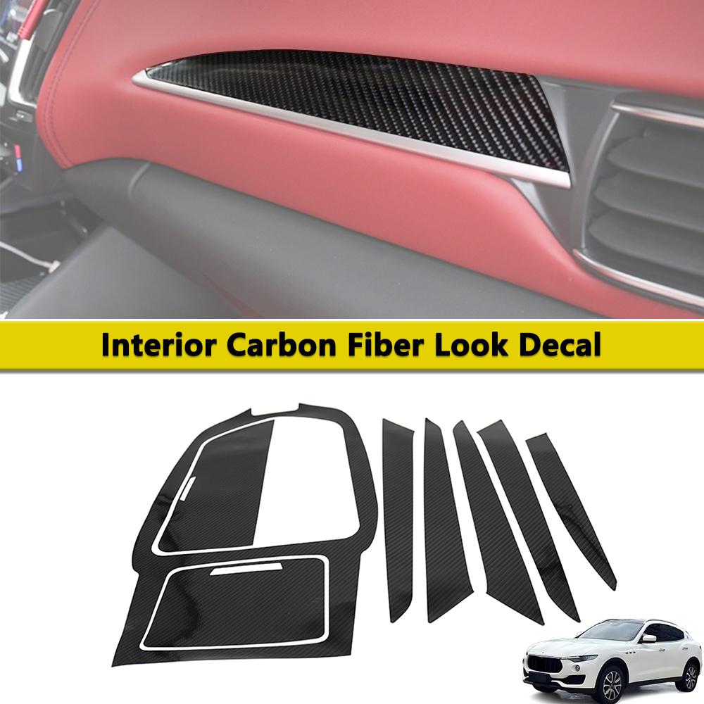 Center Console Gear Shift Panel Trim Dashboard Door Panel Decal for Maserati Levante 2016-2019 Car Stickers Interior Accessories