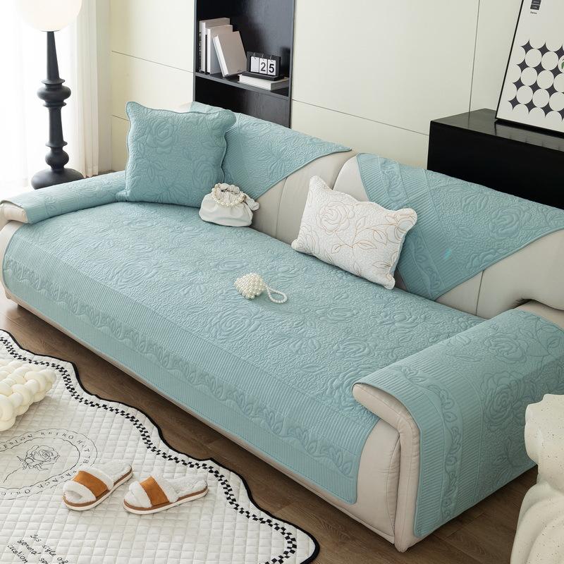 Pure Cotton Sofa Cushion for All Seasons, Fabric Non-slip Cushion, Light Luxury, Simple, Modern Sofa Cover, Washable Cover