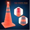 Foldable Design Road Cone Barricades Reflective Stripes Telescopic Folding Cone  Traffic Safety