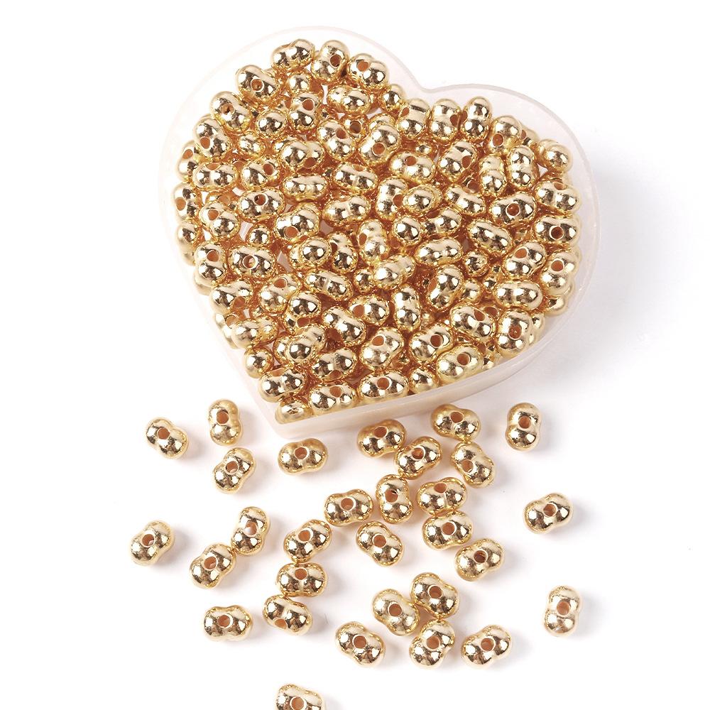 Акриловые золотые серебряные арахисовые бусины ожерелье из бисера работа в процессе браслет ручная работа украшения своими руками аксессуары аксессуары материалы