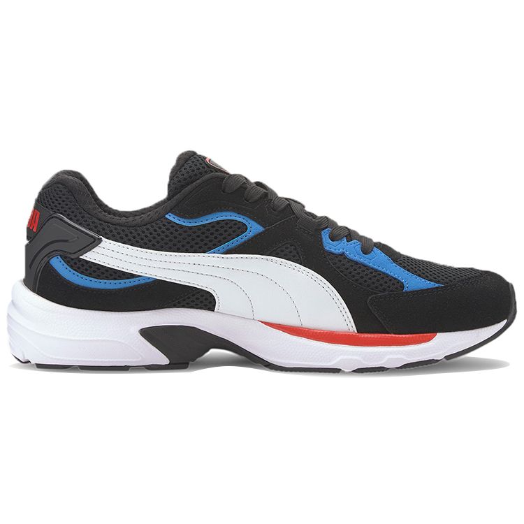 Puma Axis Plus Round Toe Lace-Up Shock Absorbing Non-Slip Lightweight Low-Top Running Shoes Unisex Sneaker White Black Blue 370286-08