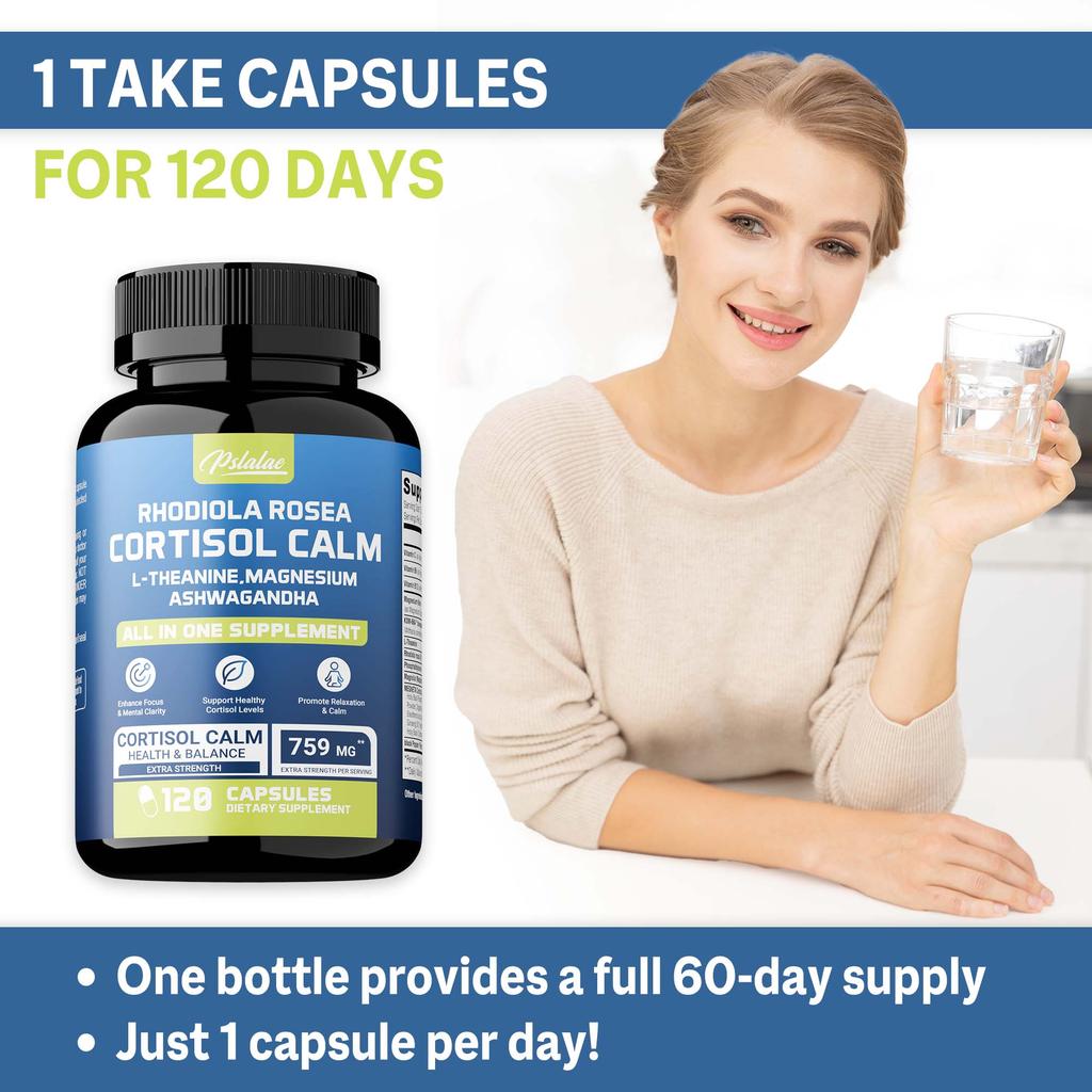 Pslalae cortisol capsules help manage cortisol levels, promote relaxation, calmness, and improve mental focus.