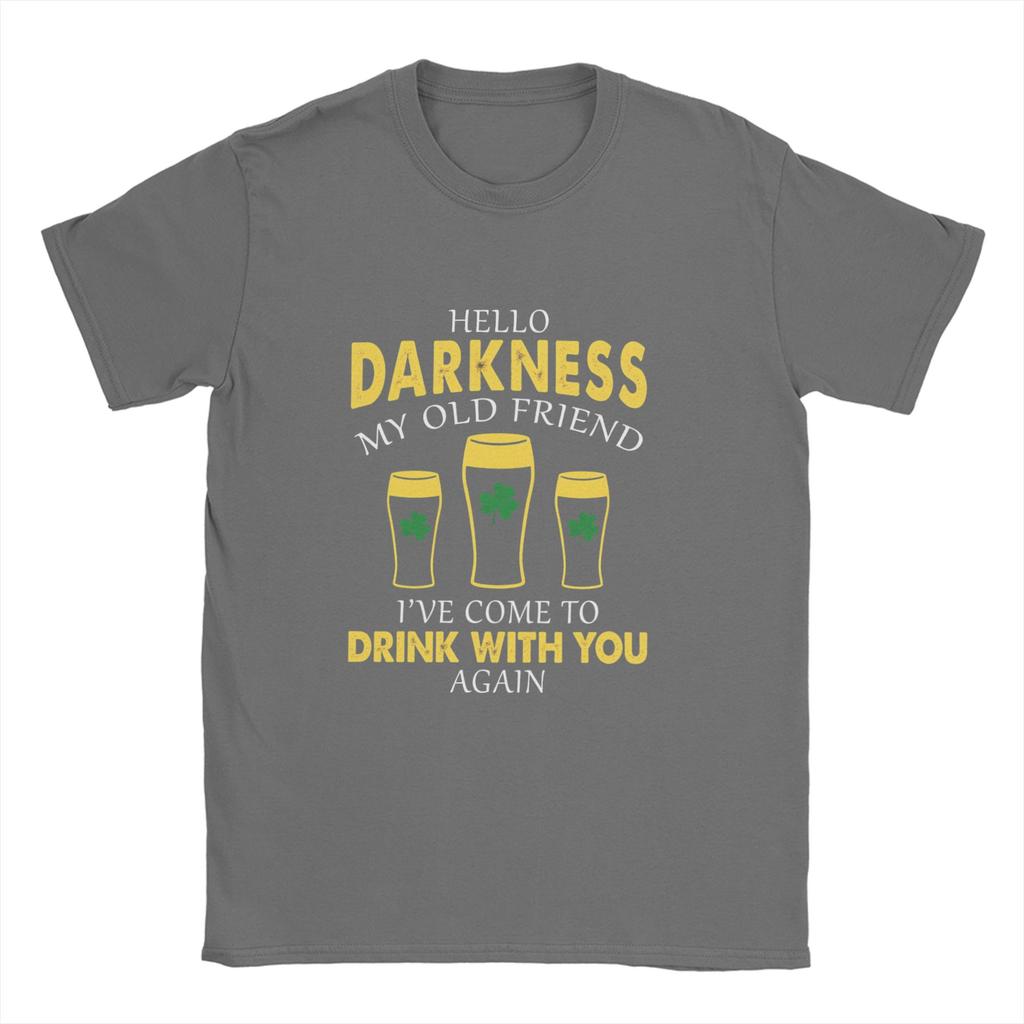 Unisex TShirts Hello Darkness My Old Friend Novelty Cotton Tee Shirt Short Sleeve T Shirt Crew Neck Clothing Plus Size