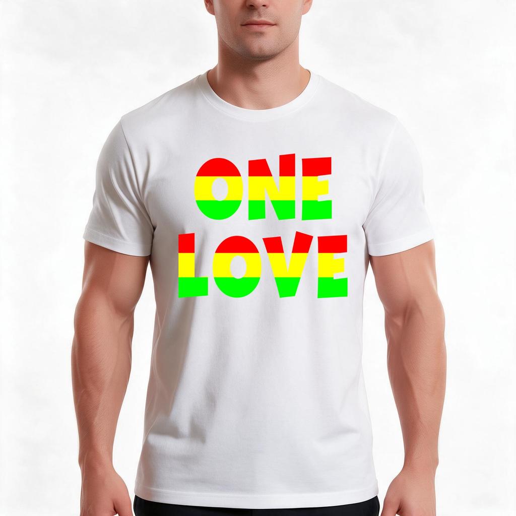 One Love Tshirt Summer Casual Cotton Tee Oversized Streetwear Tops Vintage Graphic Print Loose Fit Short Sleeve
