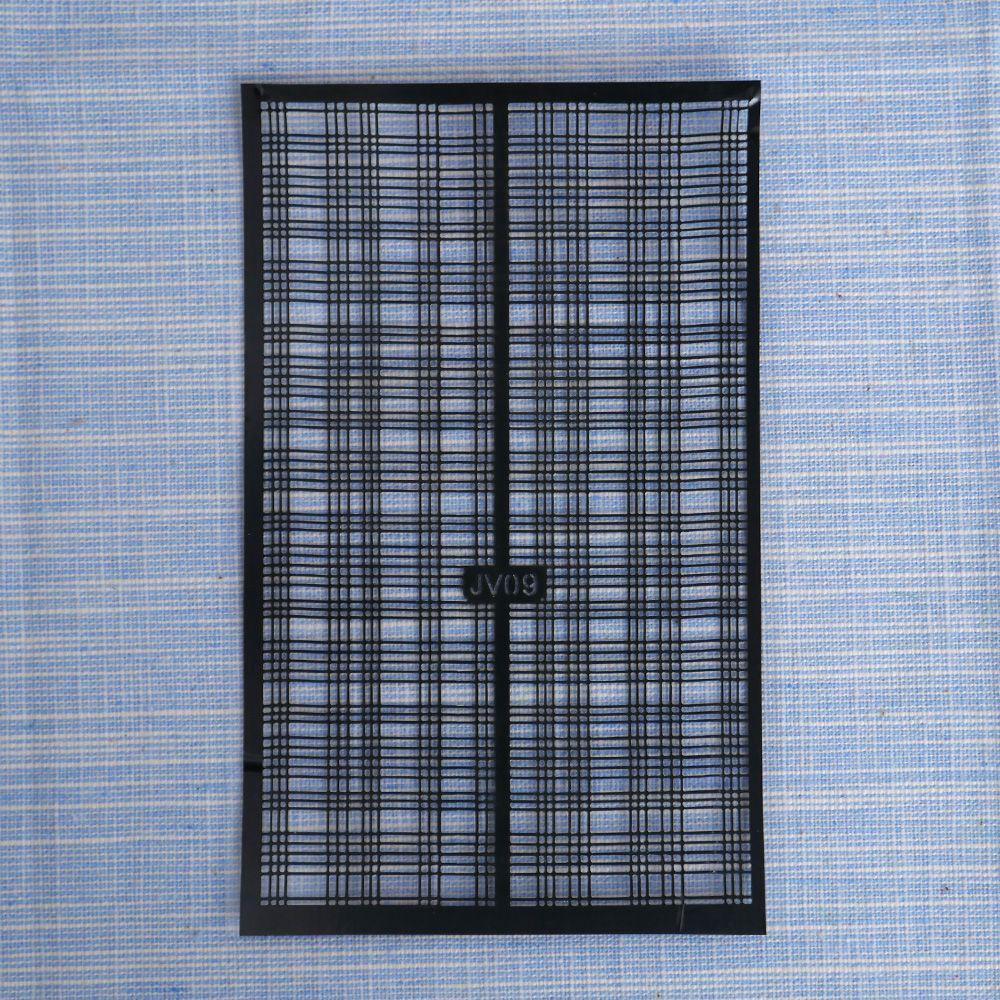 1pcs Fish Scale Nail Sticker Nail Art Adhesive Decals Net Line Geometry Hollow Designs 3D Manicure Decor Wraps Template Sticker