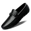 Fashion Luxury Genuine Leather Black Slip-On Loafers Shoes Breathable Comfortable Moccasins Driving Shoes Casual Shoes Mens Dress Shoes