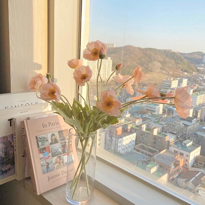 1 букет 4 головки искусственных цветов искусственный шелк кукуруза мак цветок свадебный букет цветов украшение для дома сад вечеринка