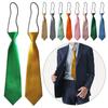 Classic Satin Short Style Solid Color No Small Tie School Kids Tie Elastic Neck Tie Wedding