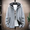 Men's Fall And Winter Casual Sweater Jacket Warm Knit Sweater Hooded Hoodie