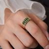 Jewelry Accessories Zircon Opening Ring Geometric Chunky Enamel Ring Rhinestone Ring  Women Gift