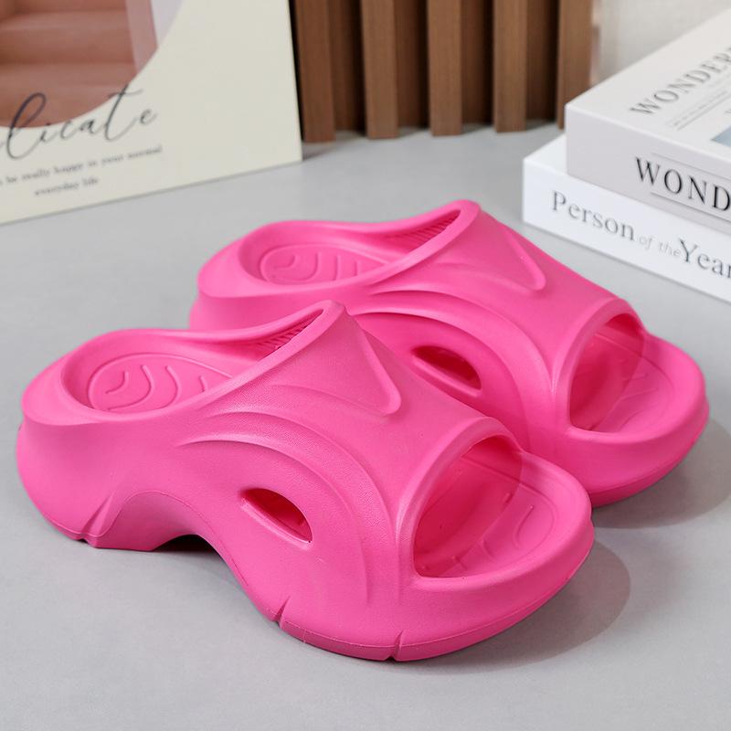 Летние женские тапочки, однотонные пляжные тапочки, туфли на платформе EVA для женщин 2024 года, сандалии на толстой подошве, модные шлепанцы Pantuflas