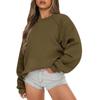 Women Autumn Winter Tops Women's Long Sleeve Sweatshirt Casual Crewneck Loose Fit Pollover Fleece Tops