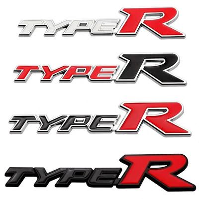 1 шт. 3D Металлический Логотип Type R Значок на Переднюю Решетку Задний Значок на Багажник Наклейки для Civic TYPER CRV HRV Accord Fit Автоаксессуары