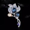 Temperament Calla Lily Brooch High-End Feminine Delicate Crystal Corsage Niche Design Sense Pin Trendy Suit Accessories