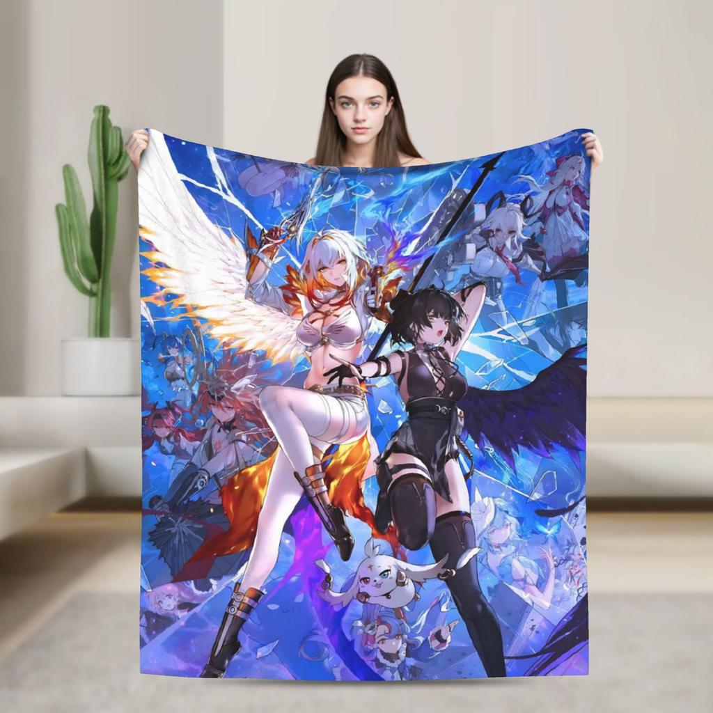 Chisa Wuthering Wave Galbrena Blanket  Warm Soft Fluffy Plush For Couch Chair Sofa Bed Decorative Flannel Bedspread Bed Cover