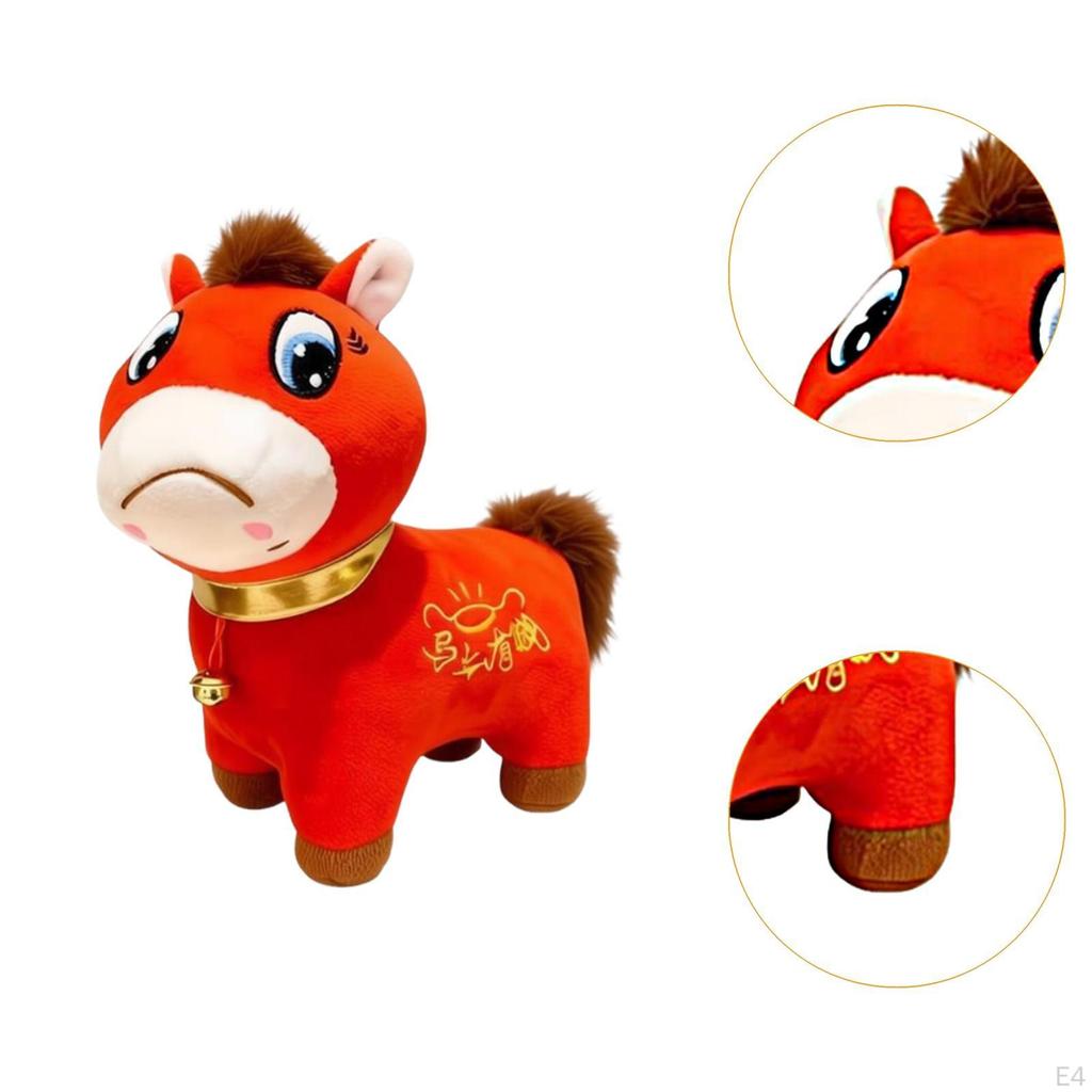 Stuffed Animal 20cm Doll Cute Chinese Ornament for Living Room Festivals Office Tabletop