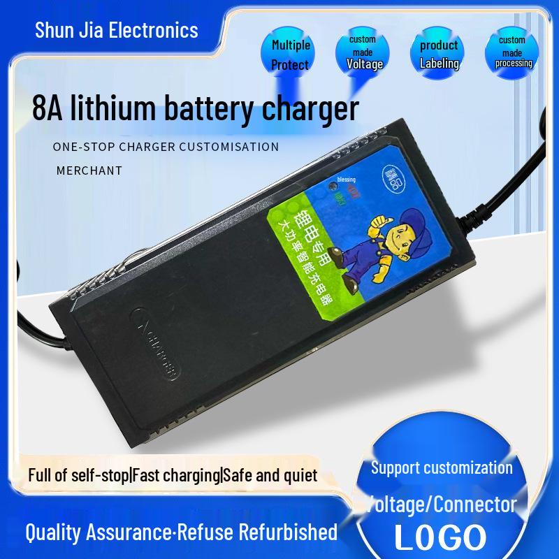 Высокомощное быстрое зарядное устройство: 8A Зарядное устройство для электромобилей для литиевых и литий-железо-фосфатных аккумуляторов.