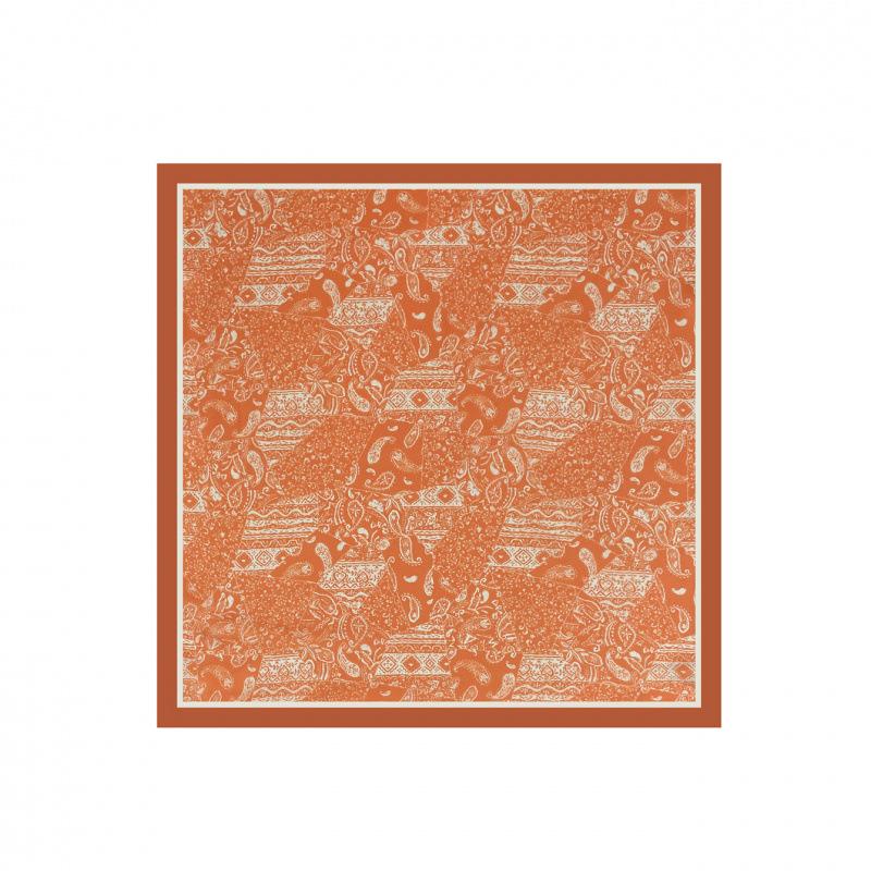 Spring new printed small square scarf satin chiffon imitation silk material women's silk scarf shopping with high-end wholesale