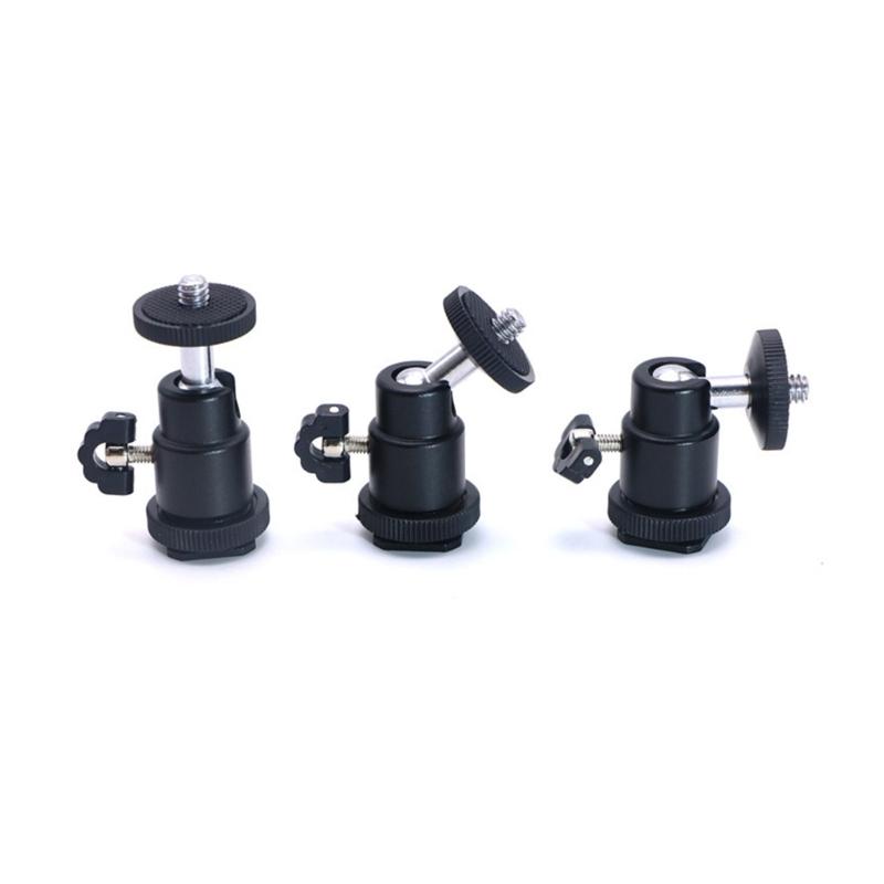 ABS Ball Head Stand for Hot Shoe with 360 Rotation For Most Cameras Tripods LED Video Lights Videography
