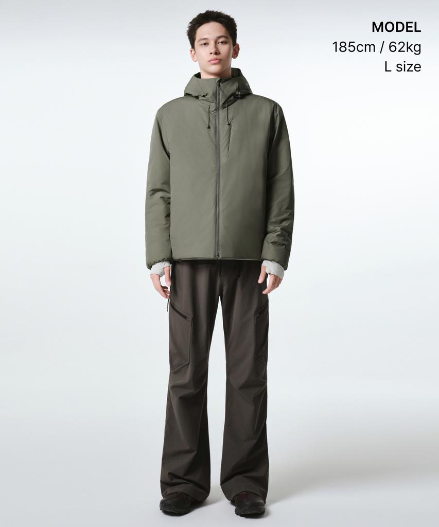 MUSINSA STANDARD [City Leisure] Hooded All-Round Padded Jacket [Khaki Grey]