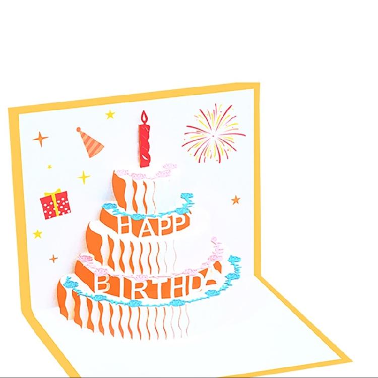 Художественная всплывающая открытка на день рождения 3D торт поздравительная открытка стильная пригласительная открытка на вечеринку для дней рождения и праздничных собраний