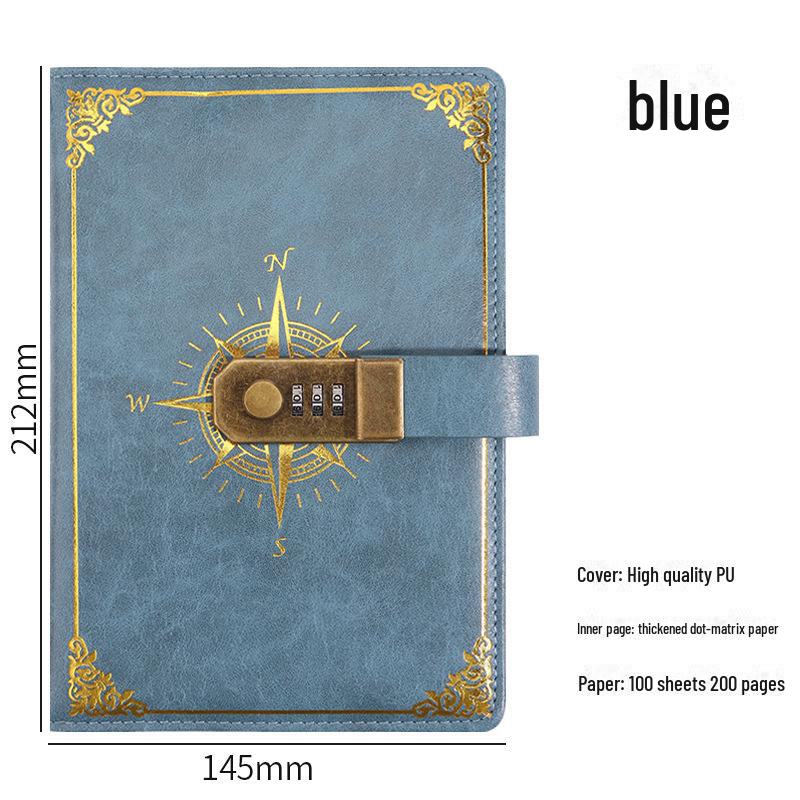 Подарочный набор из ретро-блокнота с паролем формата А5: Ежедневник деловых встреч в офисе с возможностью настраиваемого логотипа.