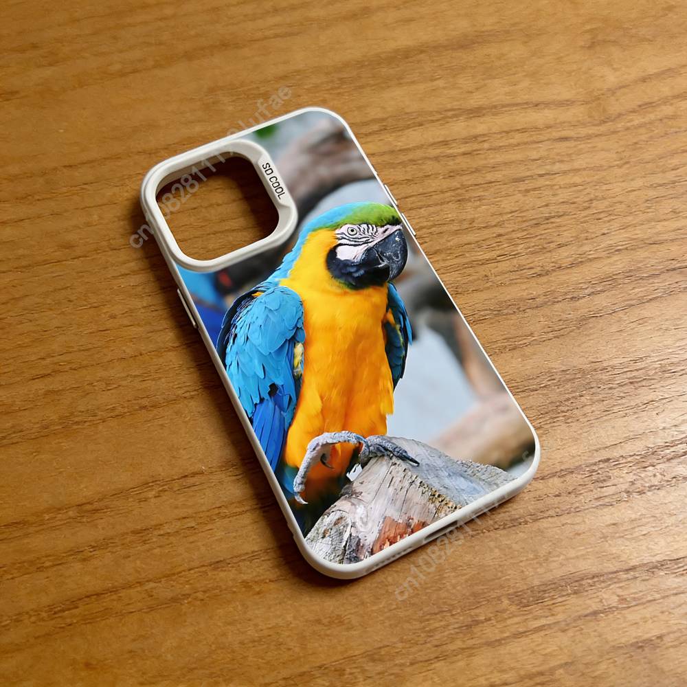 Rainbow Macaw Bird Phone Case for iPhone 17 16 Pro Plus 15 14 13 12 11 Max Mini X XS Silicone Shockproof Cover