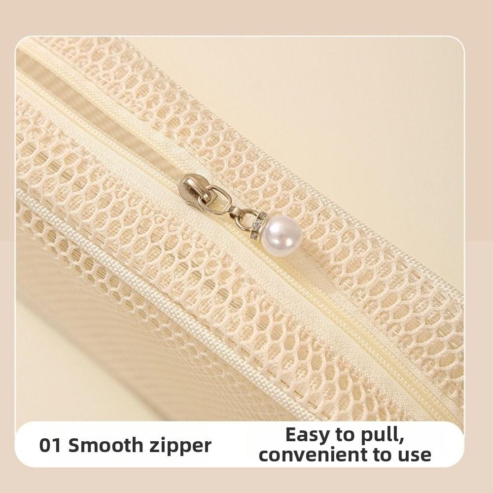 Breathable Mesh Portable Toiletry Pouch Large Capacity Coin Purse Wash Bags Toiletries Storage