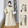 Женская зимняя свободная повседневная удобная одежда для беременных однотонное утолщенное теплое платье