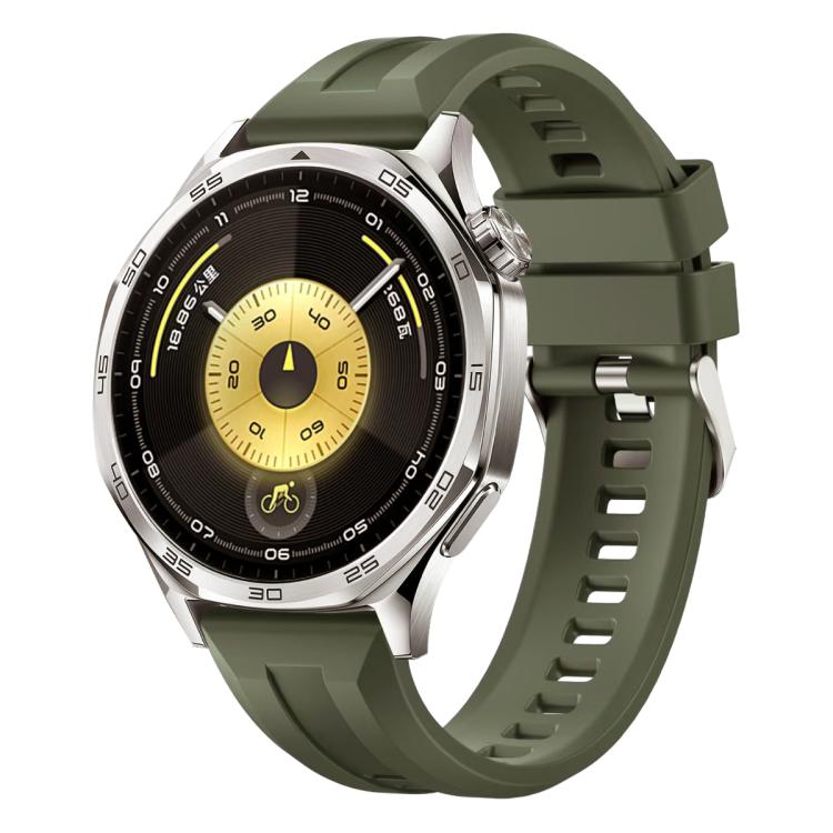 Silver‑Buckle Solid‑Color Soft‑Silicone Watch‑Band Strap, Adjustable Wrist‑Bracelet Accessory For Huawei Watch GT 6 / GT 5 46mm