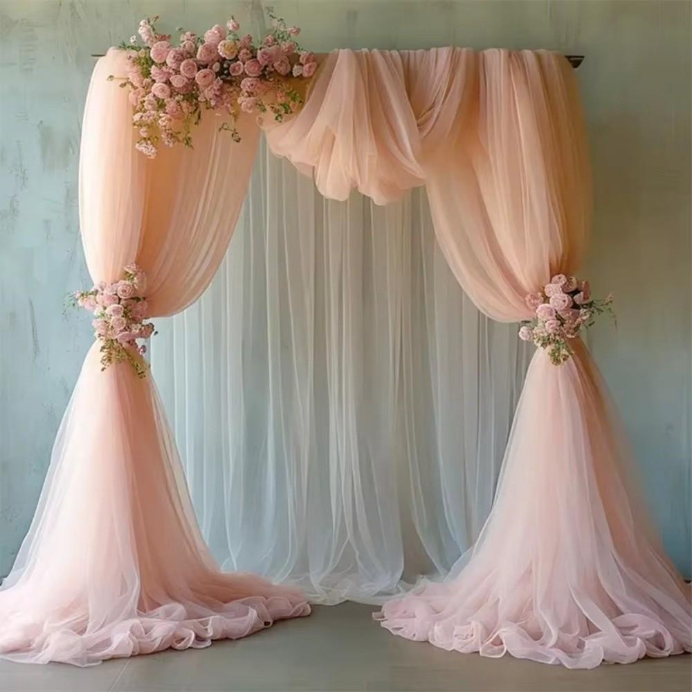 Semi-Sheer Gauze Gauze Tablecloth Elegant Tulle Chiffon Table Runner  Party Banquet